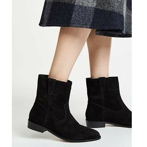 Rebecca Minkoff Chasidy Boots Black Suede Leather Ankle Booties 7.5